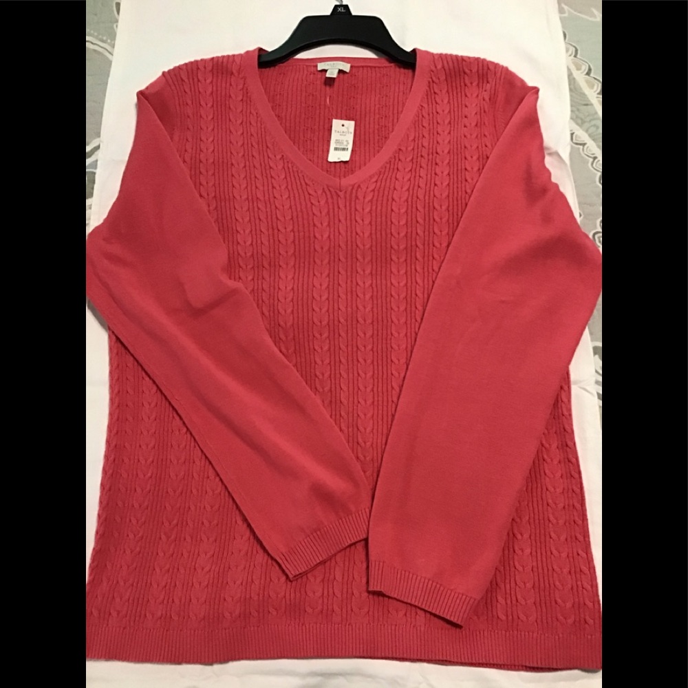 Ladies Talbots coral/ blush color sweater size XL